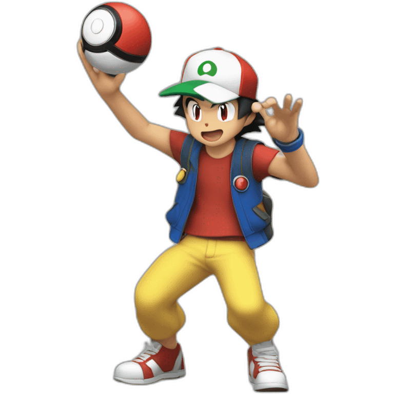 Ash ketchum throwing pokeball emoji