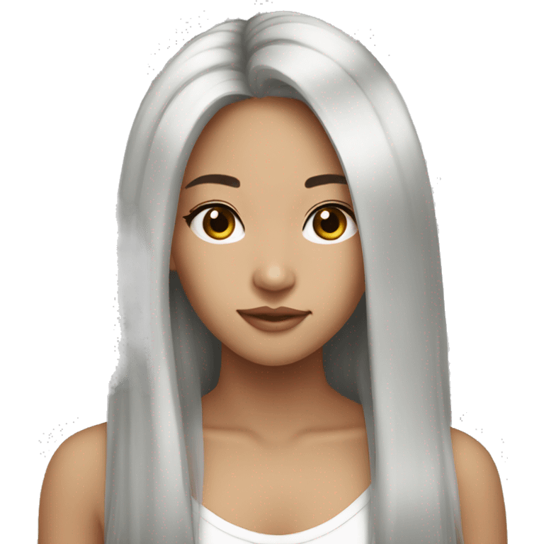 girl Asian long hair black emoji