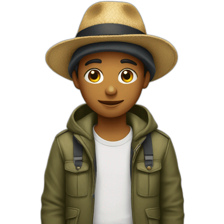 hat-wearing boy emoji