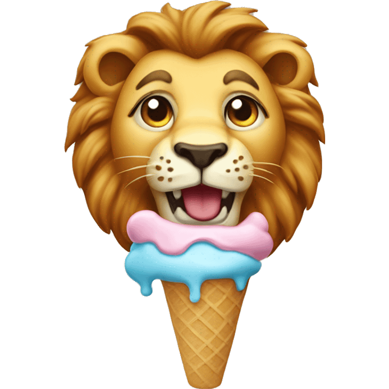 Lion ice cream emoji