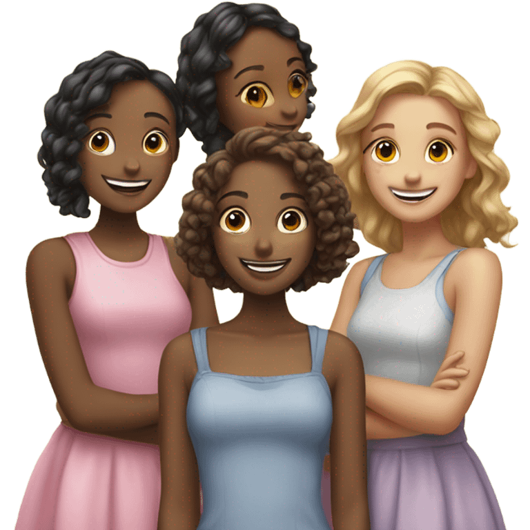 5 girls besties emoji