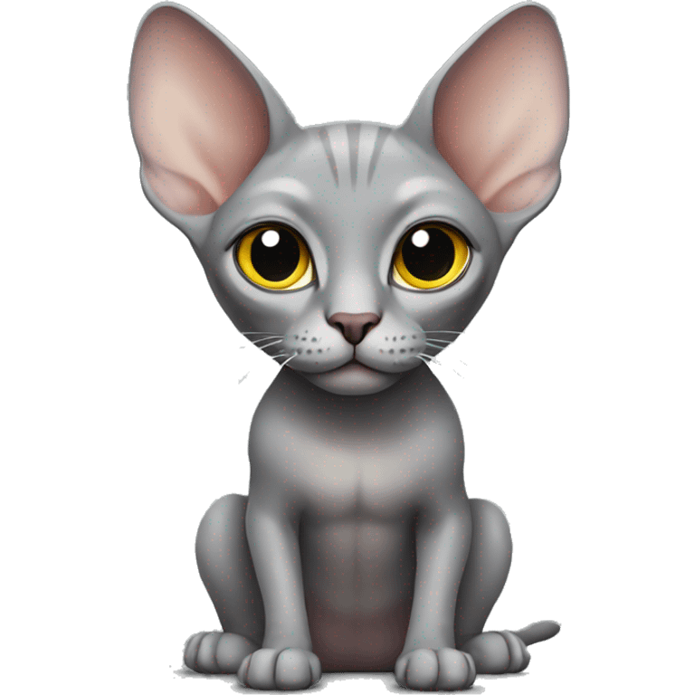 gray sphinx cat sitting emoji