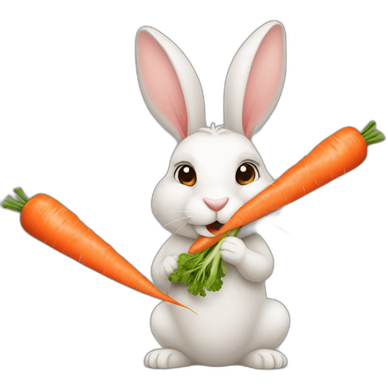 Rabbit eating carrot emoji