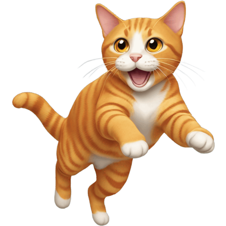 Orange cat jumping  emoji