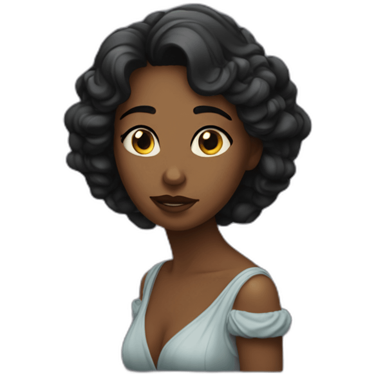 A wistful lady of the night emoji