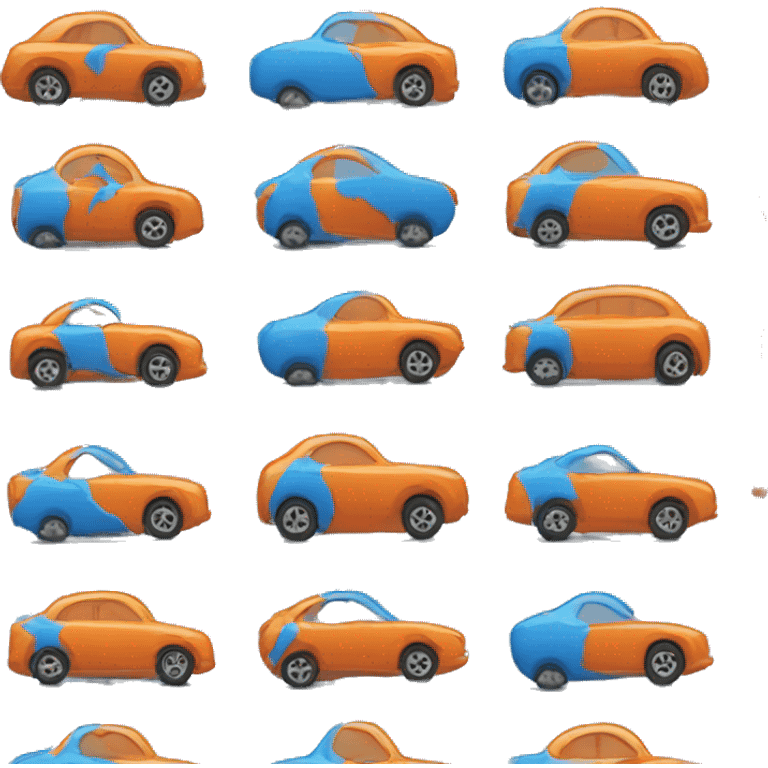 blue and orange car emoji