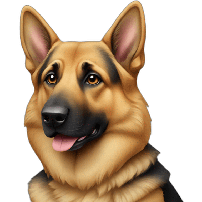 German Shephard with an iPhone emoji