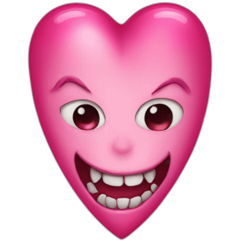 pink heart with dracula teath emoji