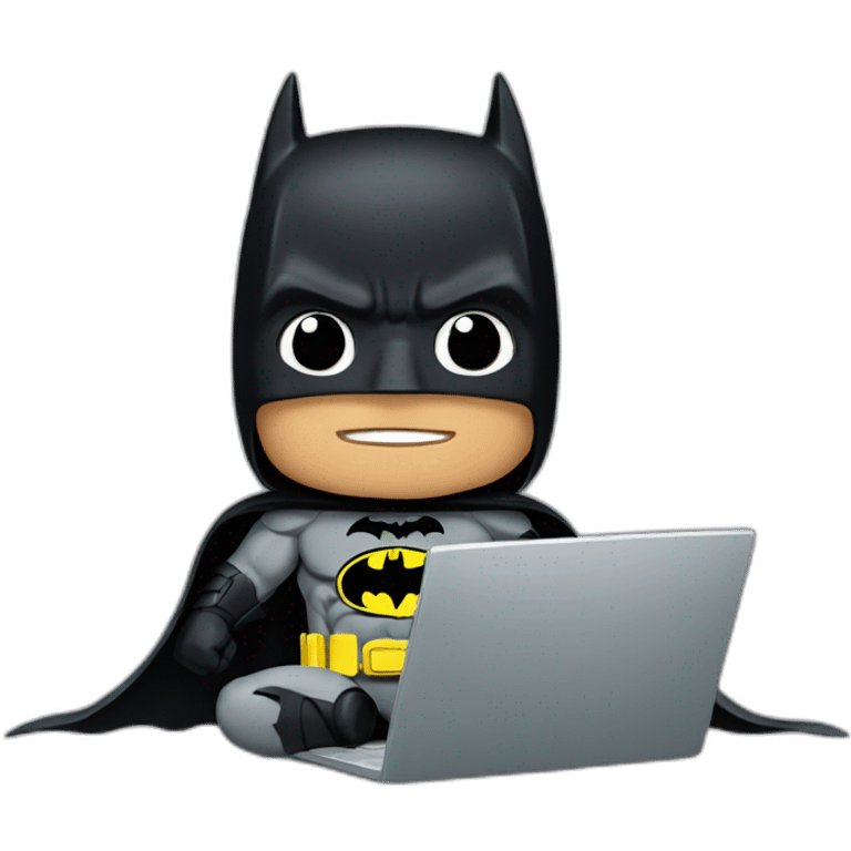 Batman using laptop emoji