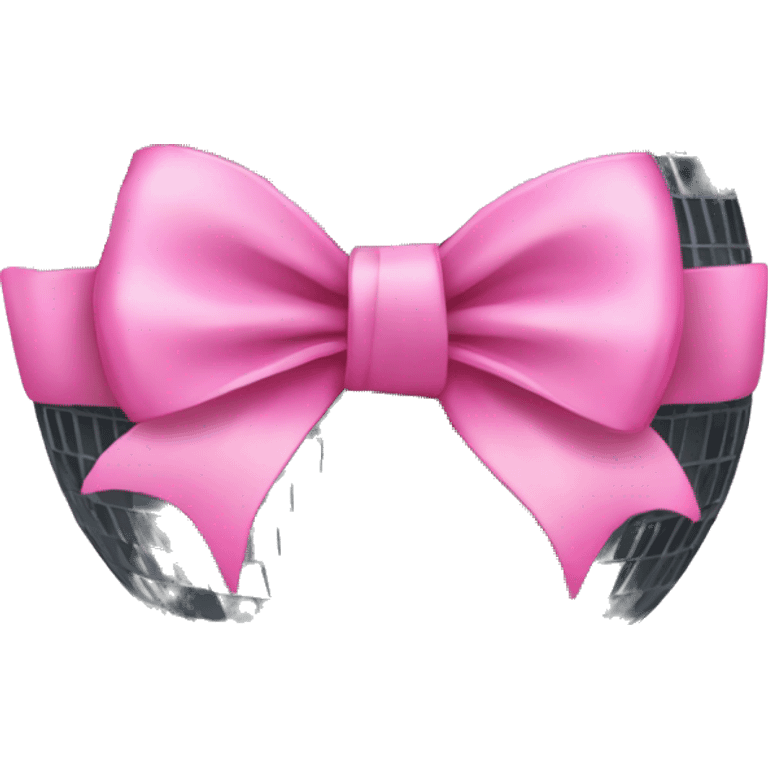 Disco ball with pink bow emoji