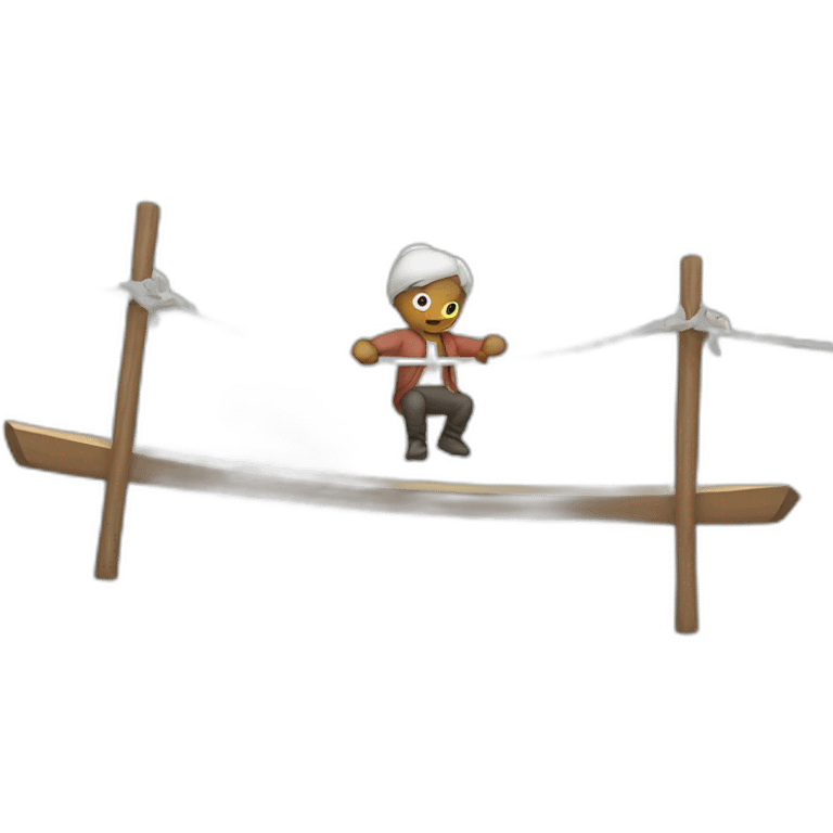 balancing-on-a-tightrope emoji