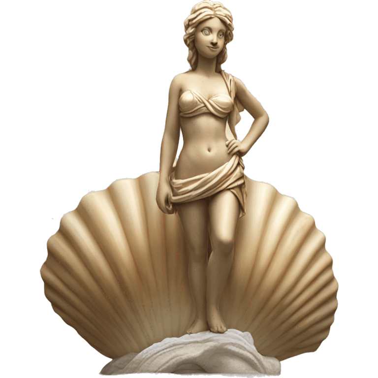 Aphrodite standing on shell statue emoji