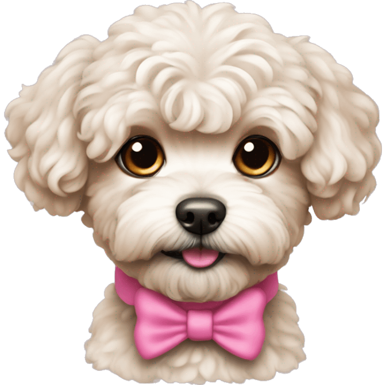 maltipoo dog with pink  emoji