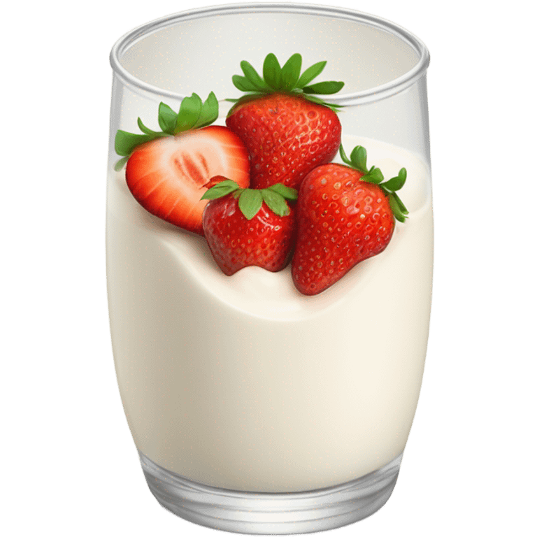 Strawberry glass with milk  emoji