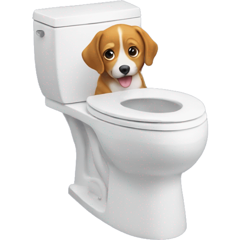 Skibidi toilet with a dog on it emoji