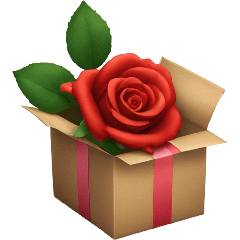 Red rose in valentine package  emoji