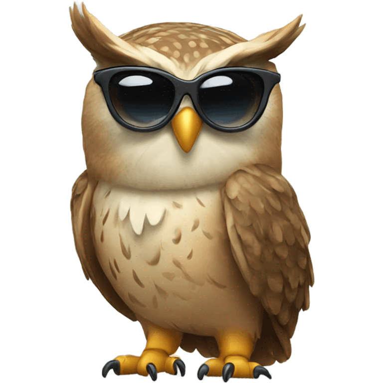 Owl wearing sunglasses  emoji