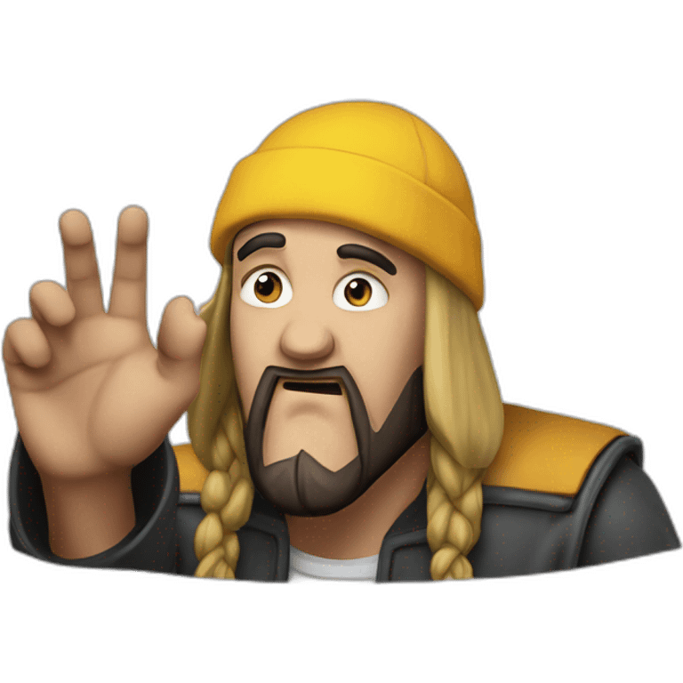 Silent bob Say hello whit his hand emoji