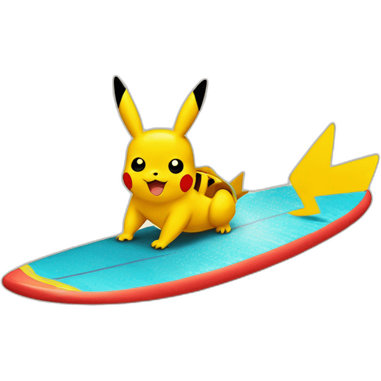 pikachu on a surfboard emoji