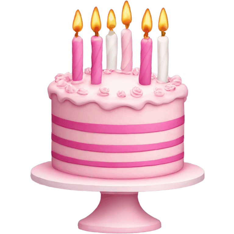 Pink and white birthday cake  emoji