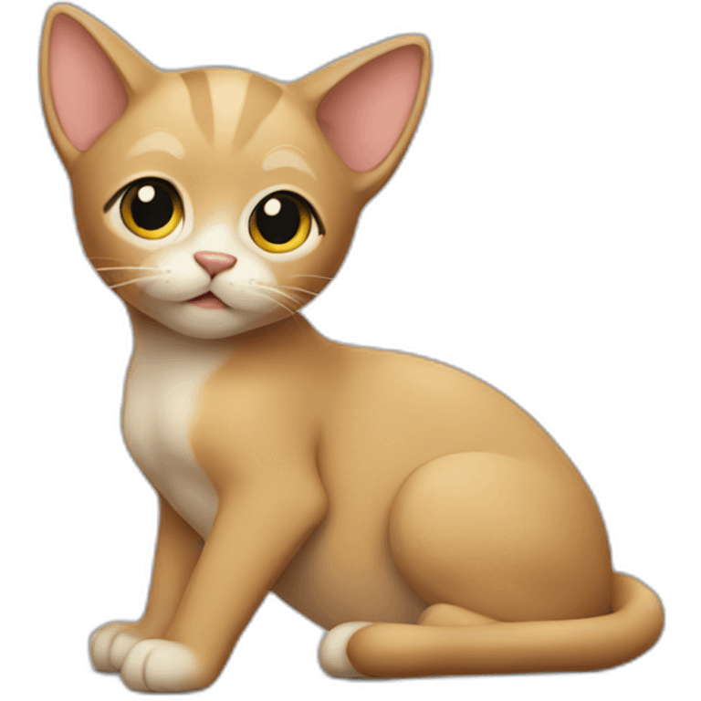 naked cat side emoji