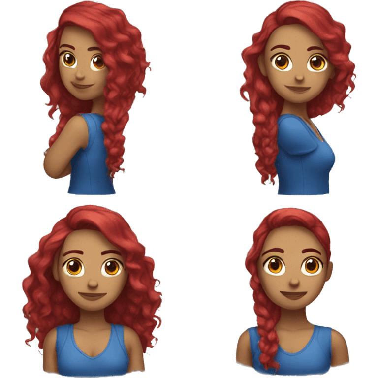 Latina with blue and red hair emoji