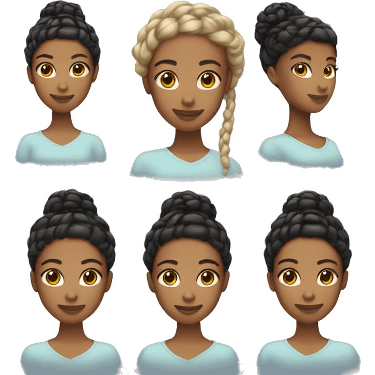 light skin black woman with braided hair making skin care emoji