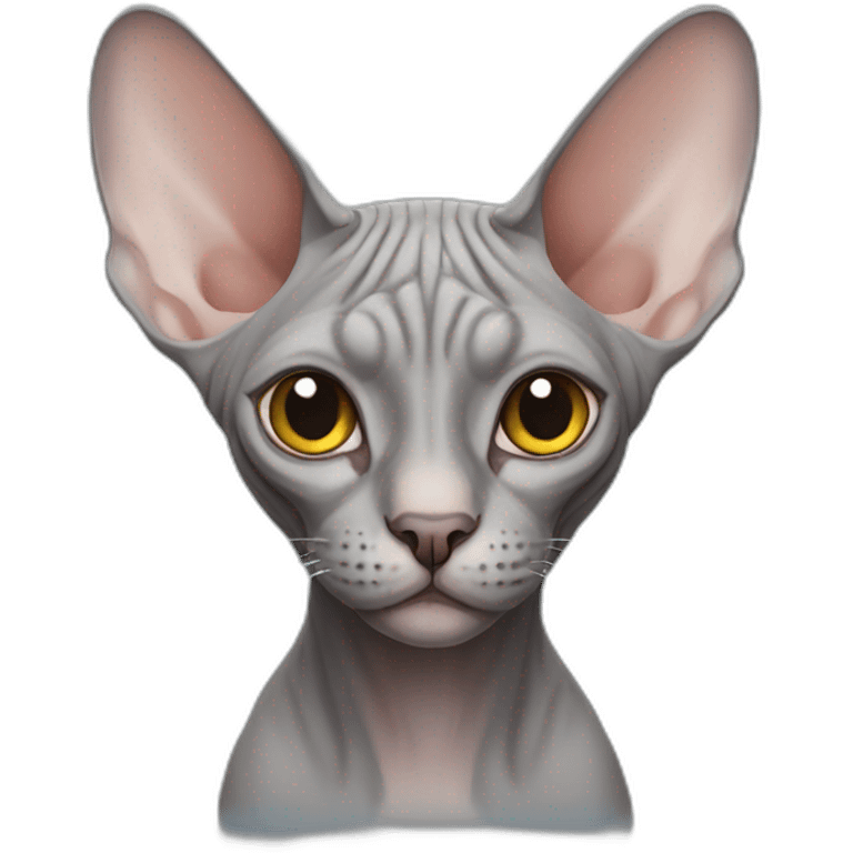 grey sphynx cat emoji