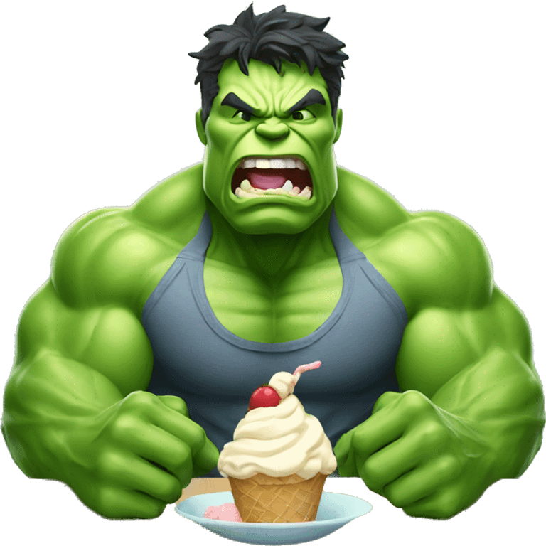 Hulk eating ice cream emoji