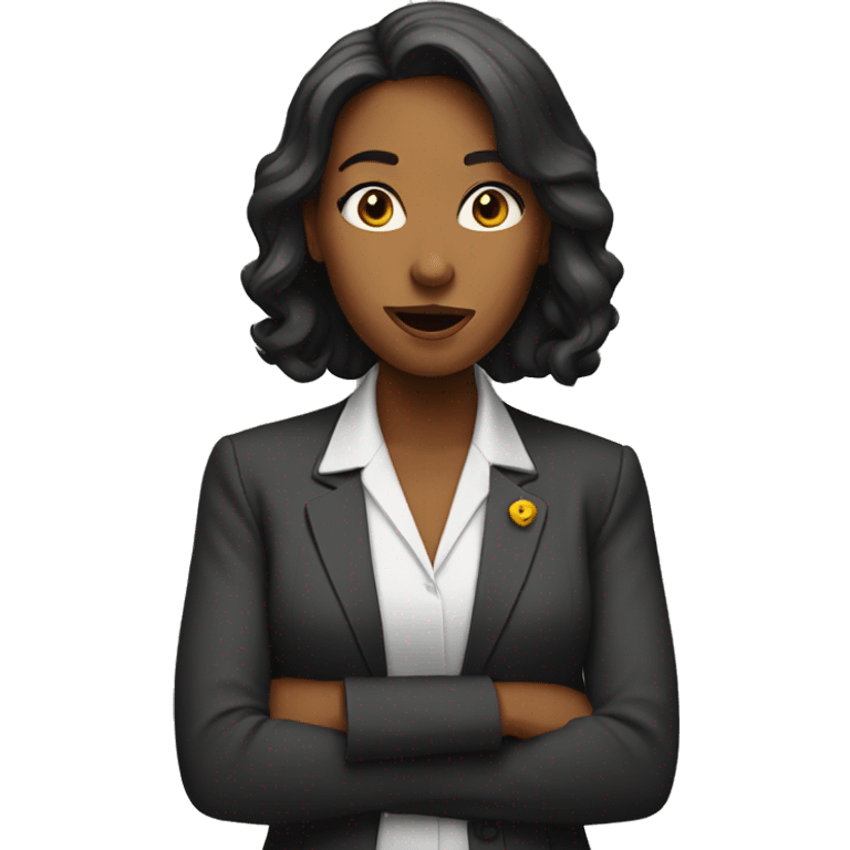 woman making a speech emoji