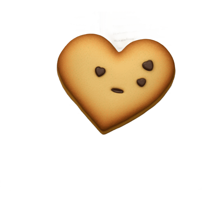 Cookie heart with book emoji