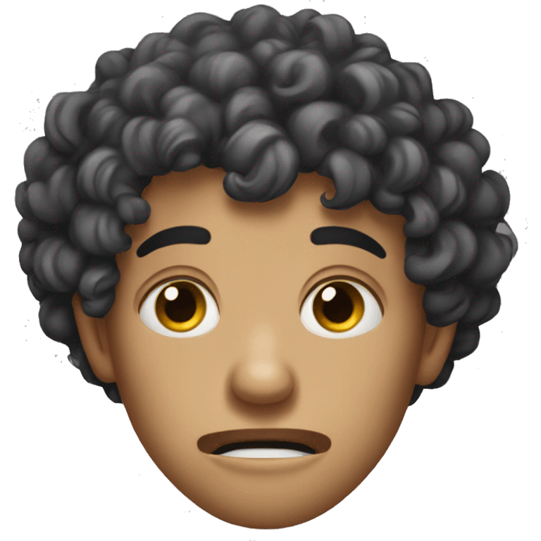 Disgusted curly head boy  emoji