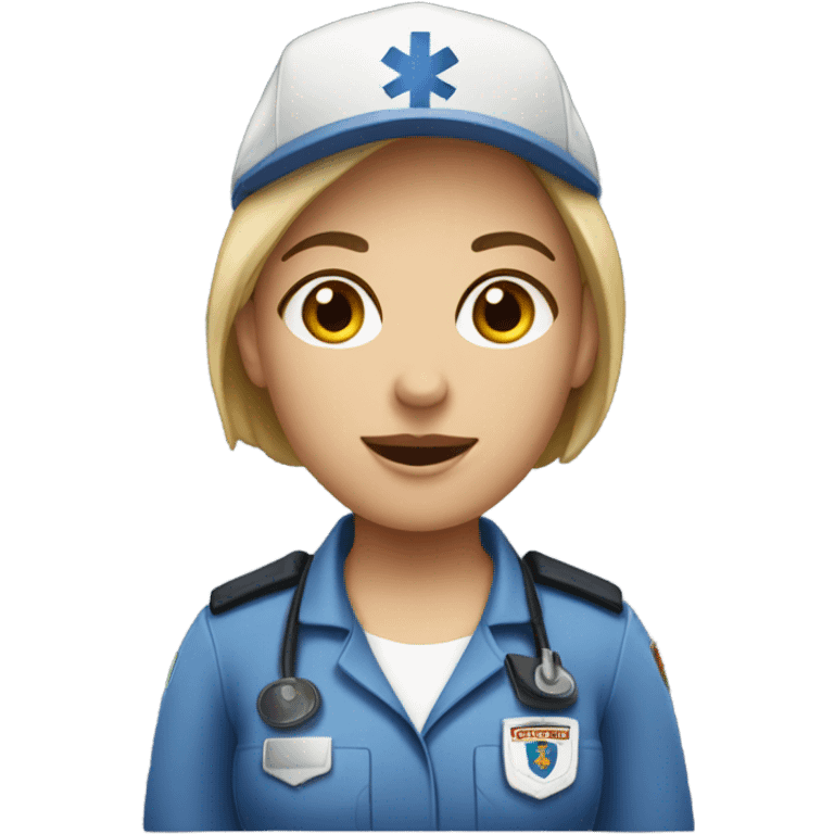 EMT Female with short hair and ball cap emoji