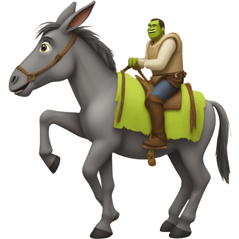 Donkey riding shrek emoji