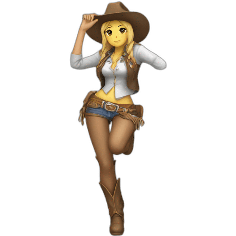 Anime cowgirl position statues emoji