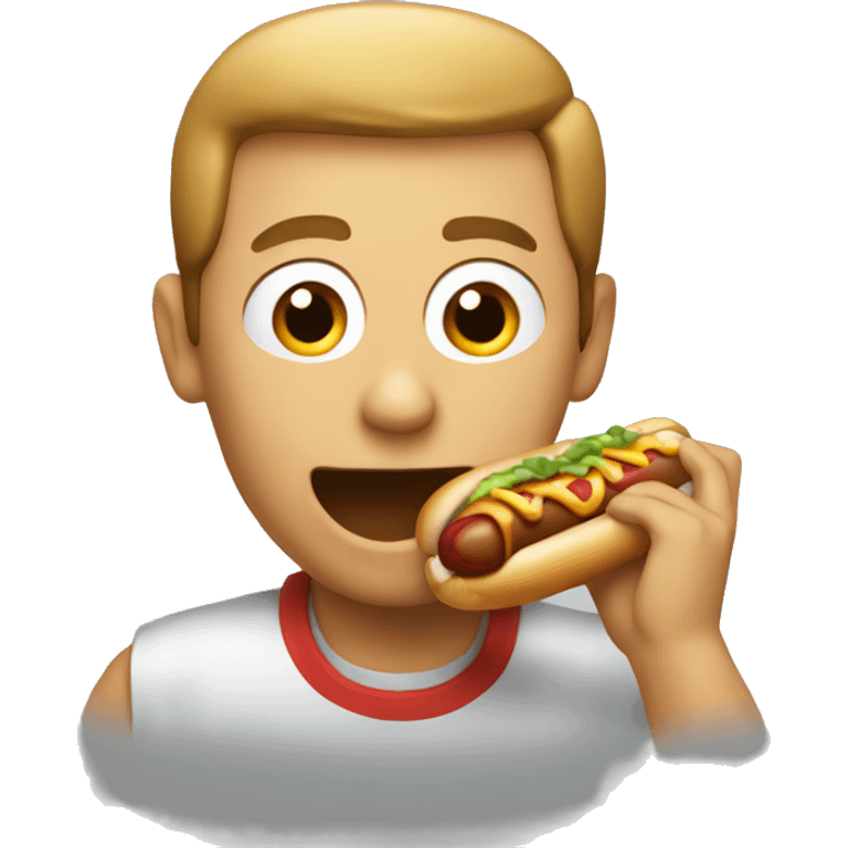 guy eating hotdog emoji