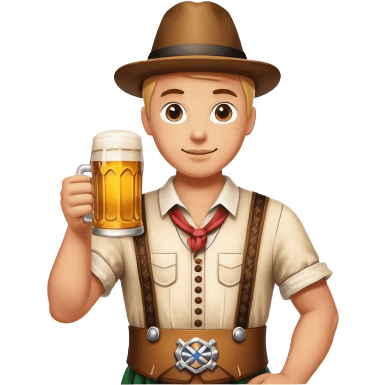 Cinematic Realistic Oktoberfest Pop Culture Emoji, depicting a vibrant celebration with beer, music, and traditional costumes rendered with dynamic textures and festive lighting. emoji