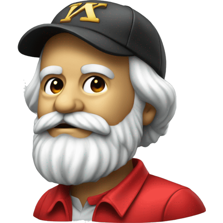 Karl Marx head with a polo sports cap  emoji