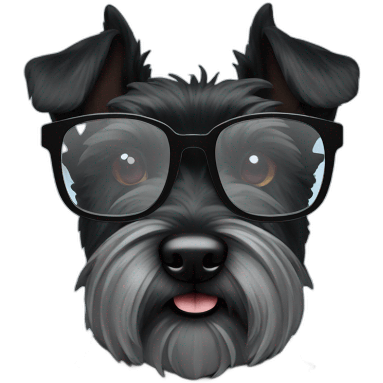 Senior Scottish terrier with glasses black emoji