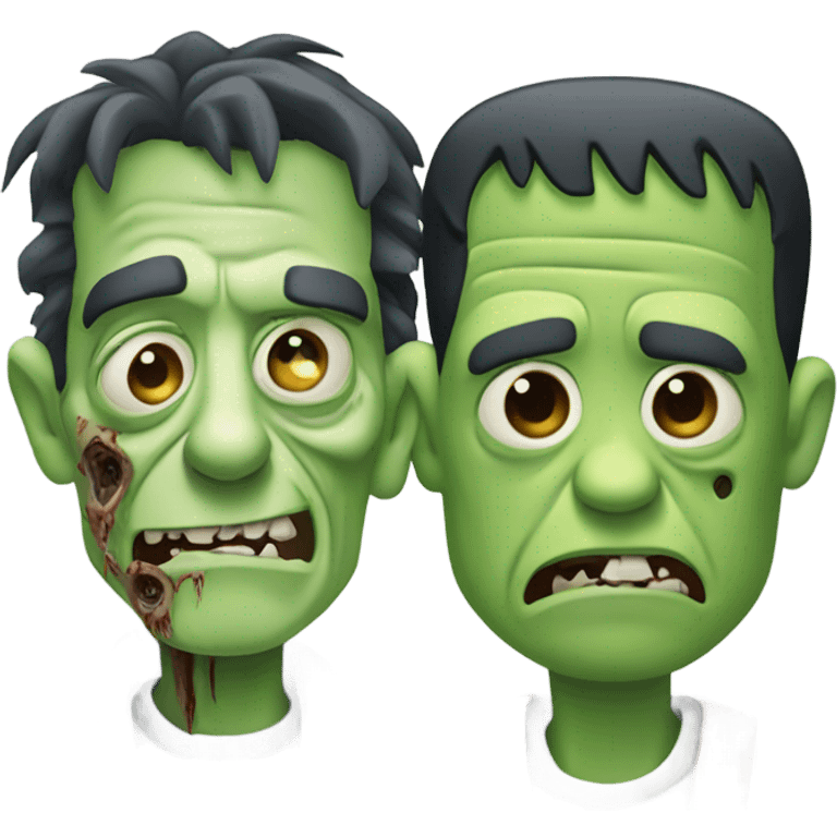 Zombie ￼ combined with Frankenstein emoji