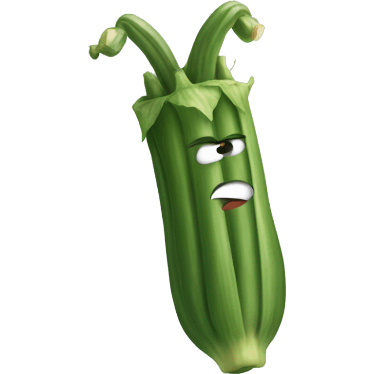 Angry and loving  Okra emoji