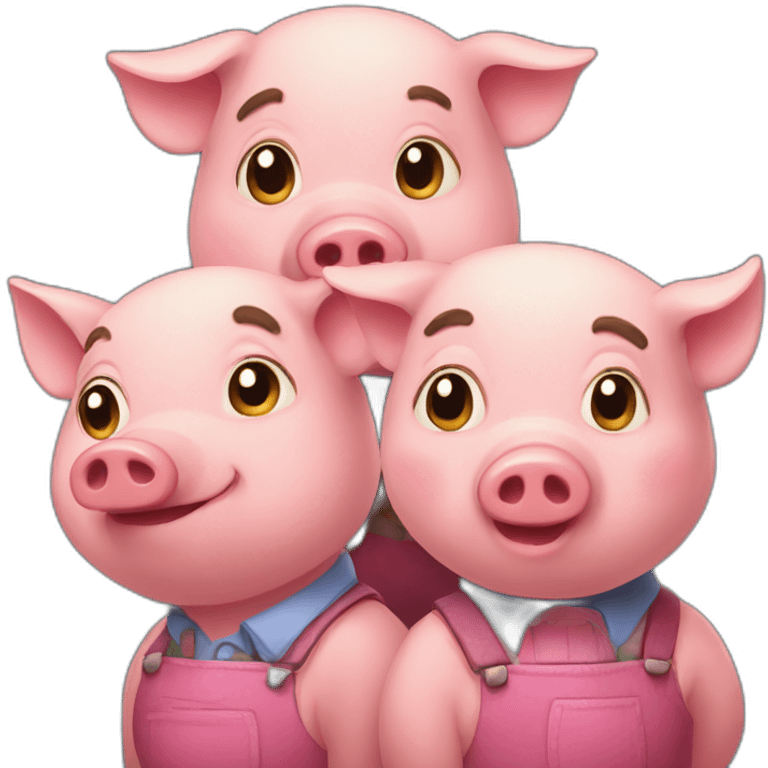 three little pigs from the fable emoji