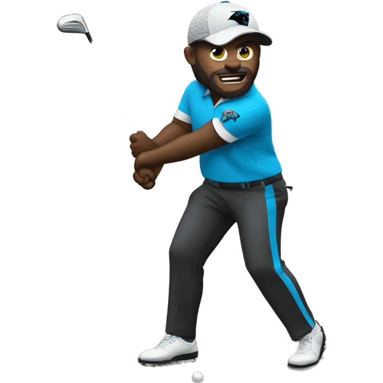 Carolina panthers playing golf emoji