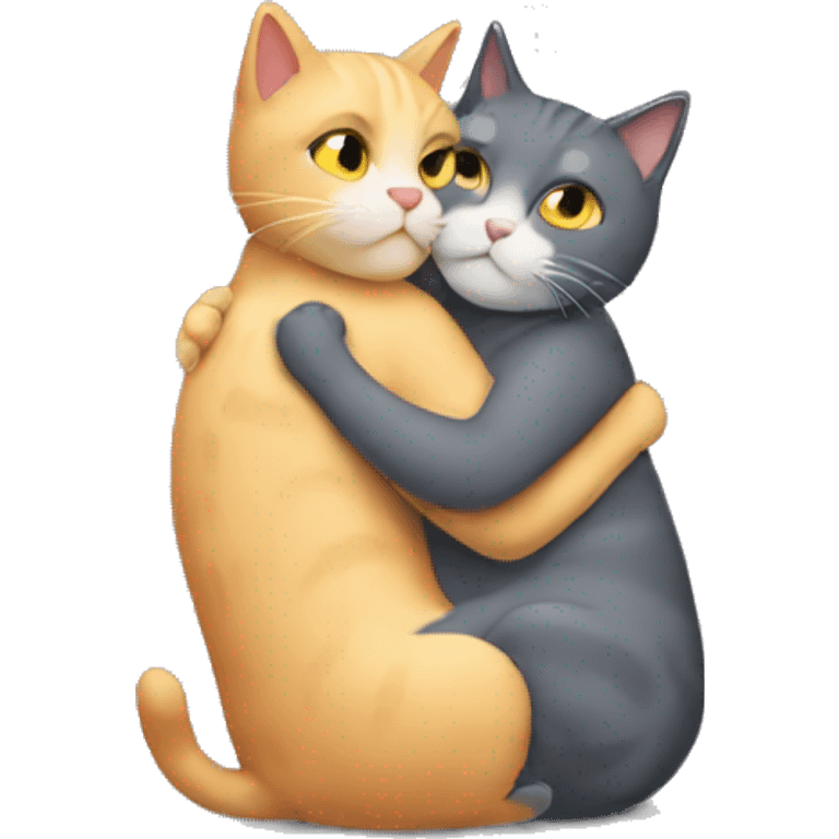 two cats hugging  emoji