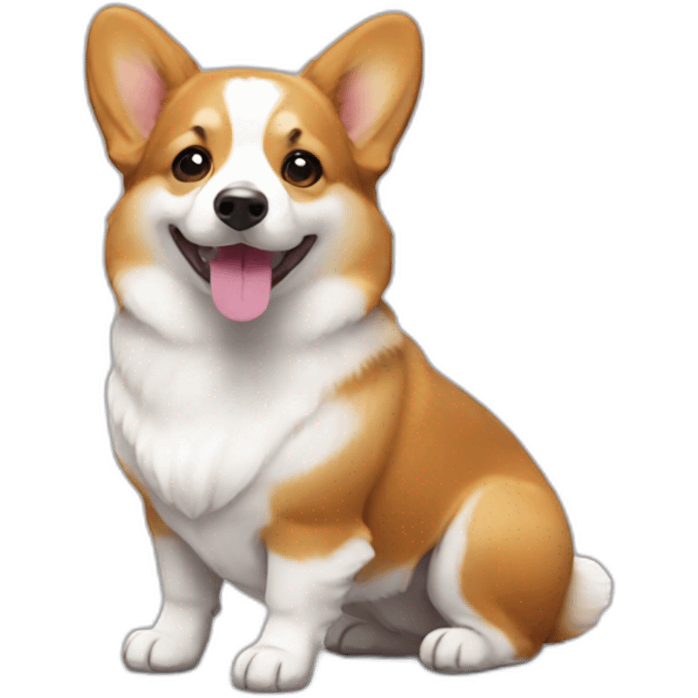 tricolor small cute corgi emoji