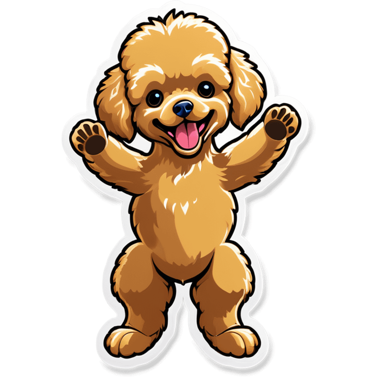 Golden toy poodle throwing up emoji