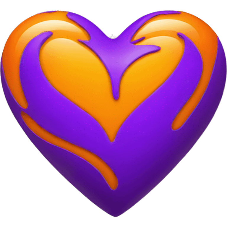 Orange heart with purple heart emoji