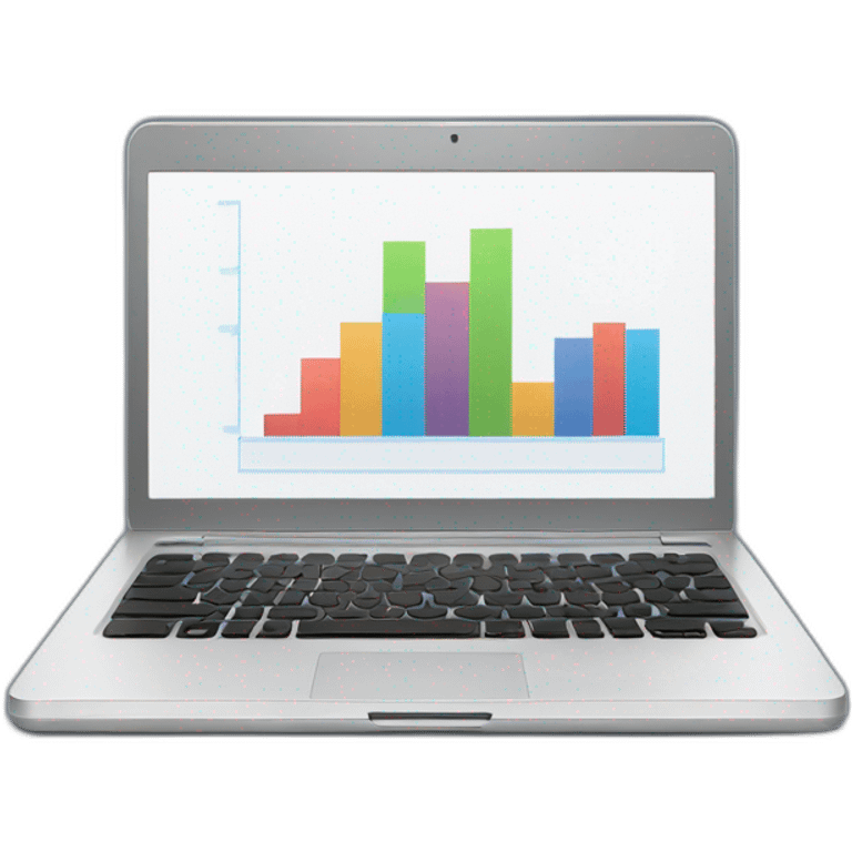 laptop with charts emoji