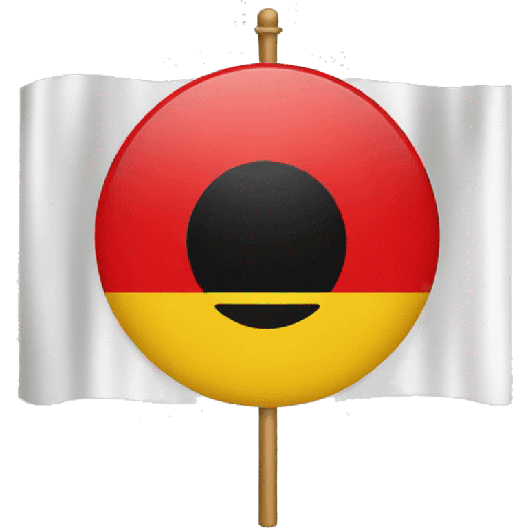 Flag with red and black rectangles with a yellow circle in the middle  emoji