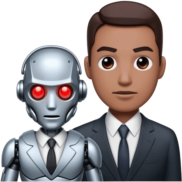 cyborg with business man emoji